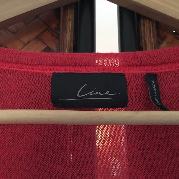 Vintage Line & Dot Retro Red Boxy Pullover Top - Picture 9 of 10